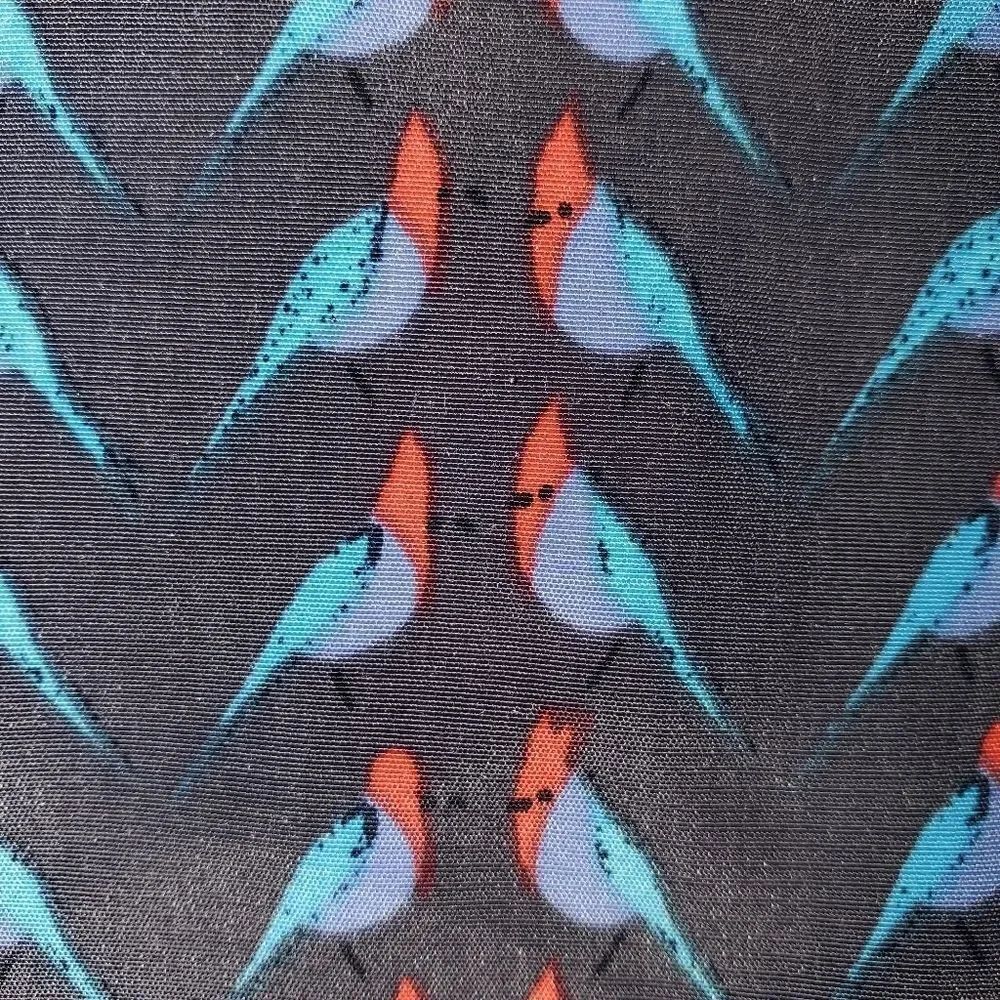 💜Gray Bird Print Cutout Back Sleeveless Top Medium - Picture 7 of 9